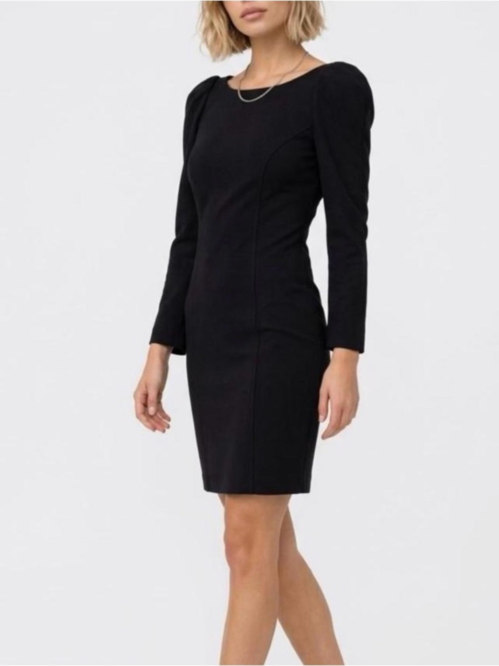 Diane Von Furstenberg Black Long-Sleeve Dress